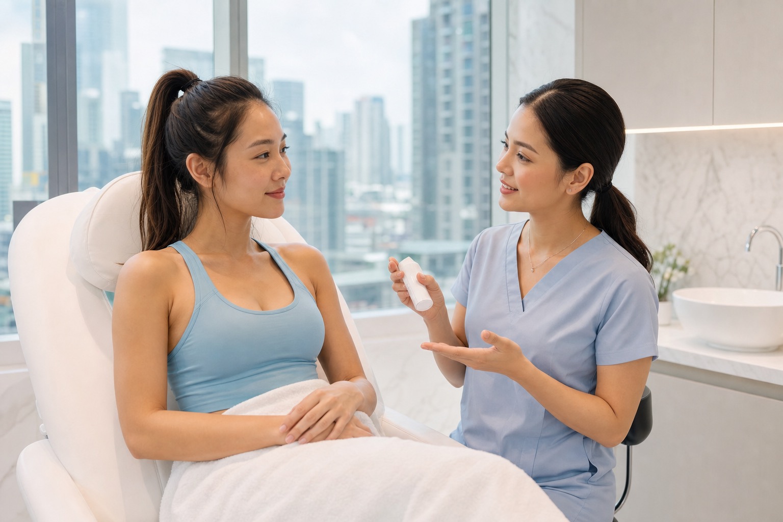 Hydrafacial aftercare discussion for active Bangkok lifestyles