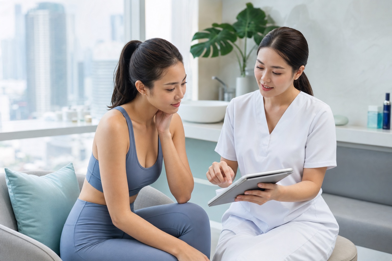 Post-workout Hydrafacial consultation in Bangkok