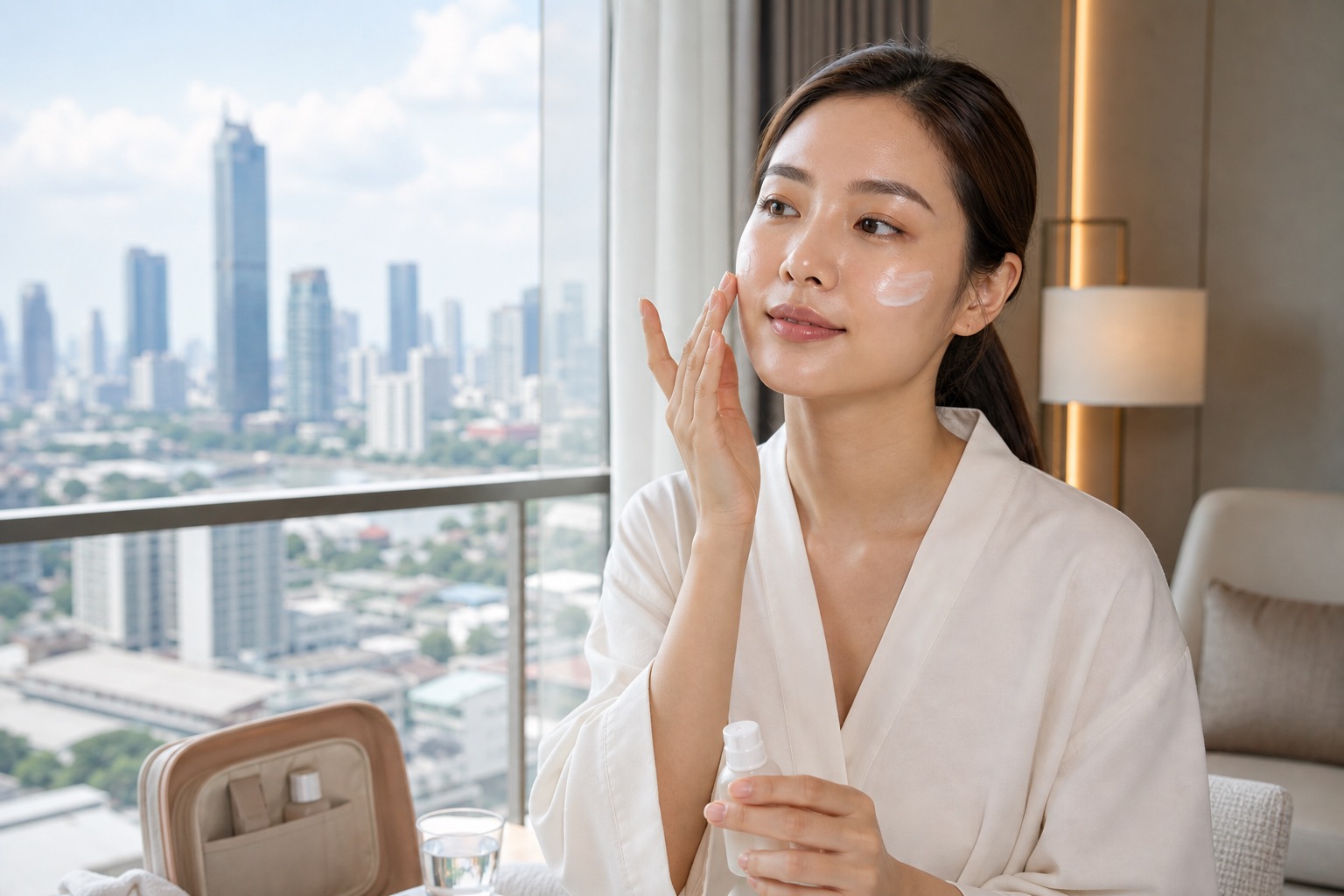 การดูแลผิวหลัง Hydrafacial หลังไฟลต์ยาวในกรุงเทพ